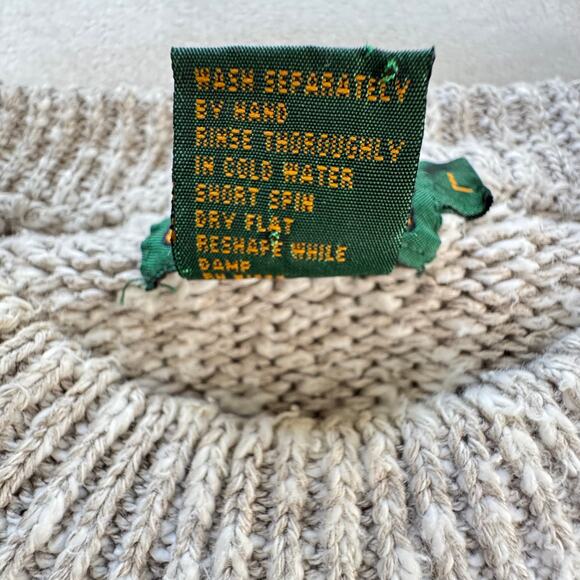 Vintage Boston Traders Linen Cotton Fisherman Pullover Knit Sweater Women's L - Picture 5 of 7